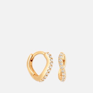 Astrid & Miyu Wave 18-Karat Gold-Plated Crystal Earrings