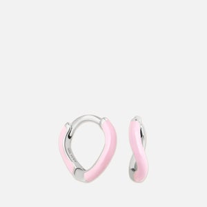 Astrid & Miyu Wave Rhodium-Plated Enamel Hoop Earrings