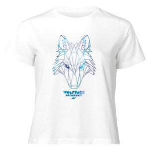 Wolfpack Galaxy Chest Women's Cropped T-Shirt - White