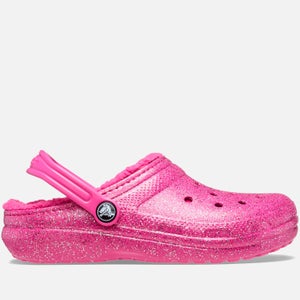 Crocs Kids Glitter and Faux Sherpa Lined Rubber Clogs