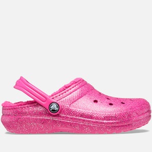 Crocs Classic Glitter Rubber and Faux Sherpa Lined Clogs