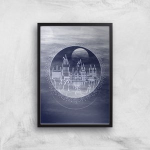 Harry Potter Ombré Hogwarts At Night Giclee Art Print