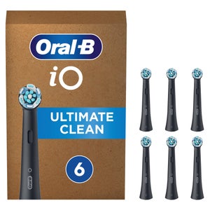 Oral B iO Ultimate Clean Black Toothbrush Heads - Pack of 6 Counts, Suitable for Mailbox