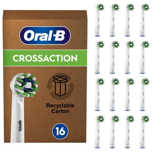 Oral-B CrossAction Aufsteckbürsten für elektrische Zahnbürste, briefkastenfähige Verpackung, 16 Stück