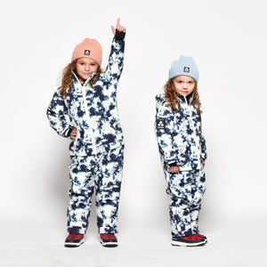 Kids Blue Tie Dye Print Snow Suit