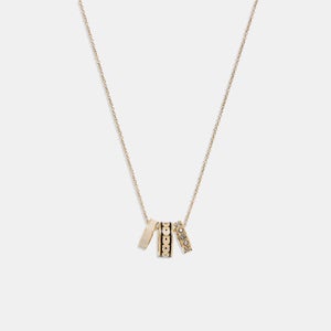 Coach Gold-Plated, Enamel and Crystal Necklace