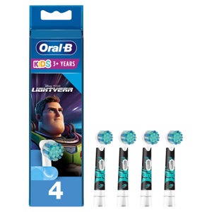 Oral B Kids Disney Lightyear Electric Toothbrush Brush Heads, Pack of 4 Counts