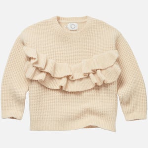 Sproet + Sprout Kids Ruffle-Trimmed Cable-Knit Jumper