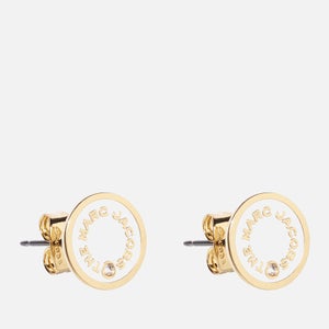 Marc Jacobs The Medallion Gold-Tone, Resin and Crystal Stud Earrings