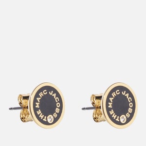Marc Jacobs The Medallion Gold-Tone, Enamel and Crystal Earrings