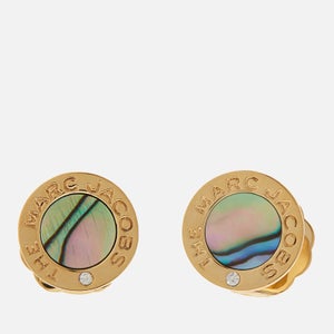 Marc Jacobs The Medallion Abalone, Crystal and Gold-Tone Earrings