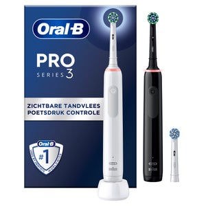 Oral-B Pro Serie 3 Elektrische Tandenborstel Duo-pak Zwart & Wit
