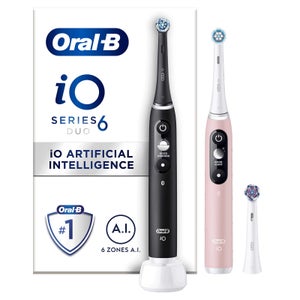 Oral-B iO Series 6 Elektrische Tandenborstel Duo-pak Zwart & Pink Sand