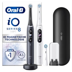 Oral-B iO Series 8 White - Black Electric Toothbrushes Duo Pack