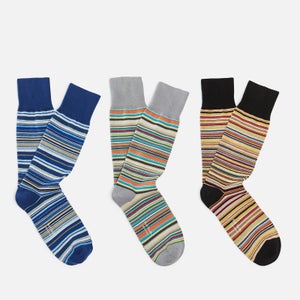 PS Paul Smith Men's 3-Pack Stripe Socks - Multi