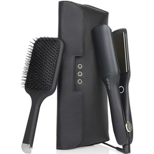 Max Styler - 2" Wide Plate Flat Iron Gift Set With Paddle Brush and Heat Resistant Bag