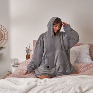 Heated Hooded Blanket - Charcoal