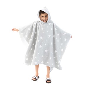 Dreamscene Kids Star Poncho Towel - Grey