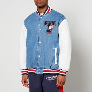 Tommy Jeans Logo-Appliqued Denim Varsity jacket