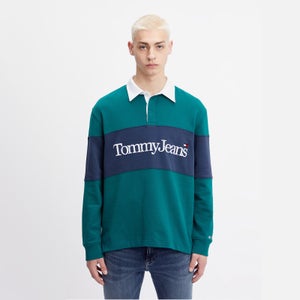 Tommy Jeans Serif Linear Colourblock Cotton Rugby Top