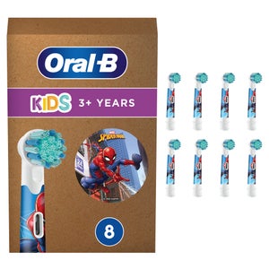 Oral-B Kids Spiderman Aufsteckbürsten, extra weiche Borsten, für Kinder ab 3 Jahren, briefkastenfähige Verpackung, 8 Stück