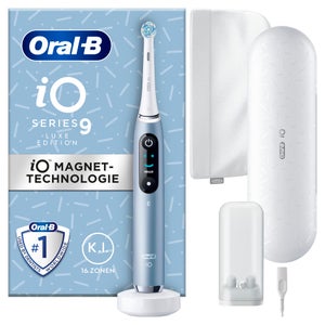[Zahnarztpraxis-Angebot] Oral-B iO Series 9 Luxe Edition Elektrische Zahnbürste, Lade-Reiseetui, Aqua Marine