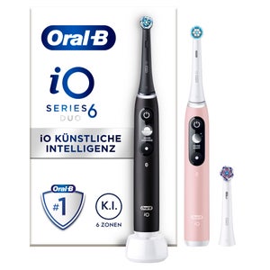 [Zahnarztpraxis-Angebot] Oral-B iO Series 6 Duopack Elektrische Zahnbürste, Lava/Pink Sand