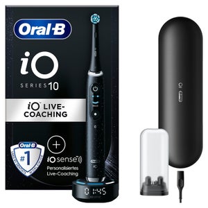 Oral-B iO Series 10 Elektrische Zahnbürste, Lade-Reiseetui, Cosmic Black