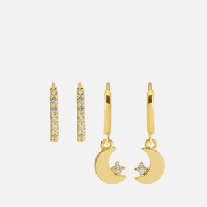 Estella Bartlett Twinkle Set of Two Gold-Plated and Crystal Earrings