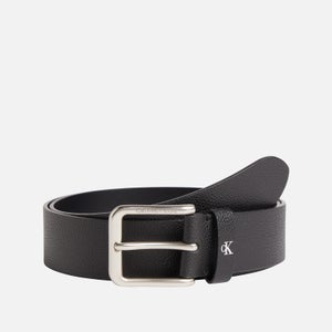 Calvin Klein Jeans Round Classic Logo-Printed Leather Belt