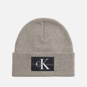 Calvin Klein Jeans Non-Rib Logo-Patched Rib-Knitted Beanie