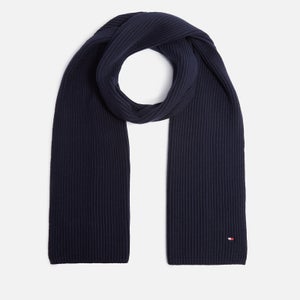 Tommy Hilfiger Essential Logo-Embroidered Rib-Knitted Scarf