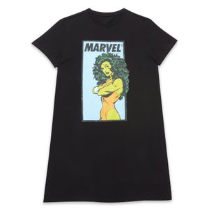 Robe t-shirt pour femme Marvel She Hulk Power Pose - Noir