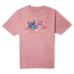 Lilo And Stitch Companion Men's T-Shirt - Pink Acid Wash