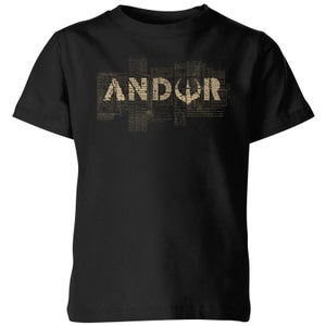 Star Wars Andor Distress Tread Logo Kids' T-Shirt - Black