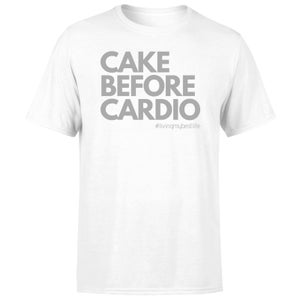 Cake Before Cardio Living My Best Life Men's T-Shirt - White