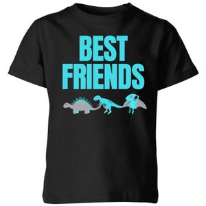 Best Friends Blue Dinosaurs Big And Beautiful Kids' T-Shirt - Black