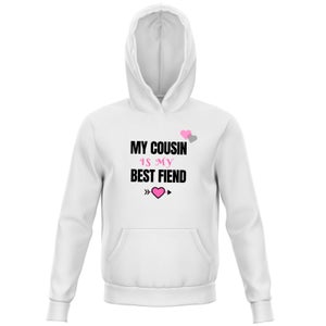 Cousin Best Friend Pink Big And Beautiful Kids' Hoodie - White