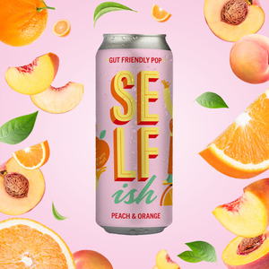 Selfish Gut Friendly Pop - Peach & Orange (12x330ml Cans)