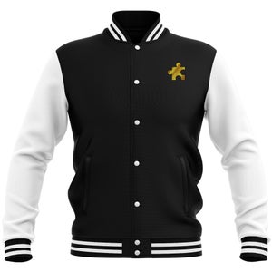 RARE Brand Banjo & Kazooie Lineart Embroidered Varsity Jacket - Black/White