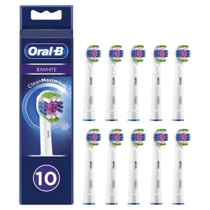 Oral B 3D White Toothbrush Head With CleanMaximiser Technology, Pack of 10 Counts