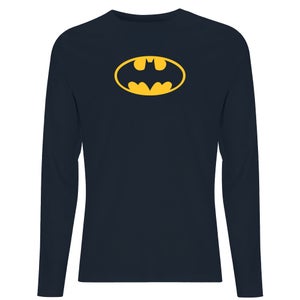 Justice League Batman Logo Men's Long Sleeve T-Shirt - Navy