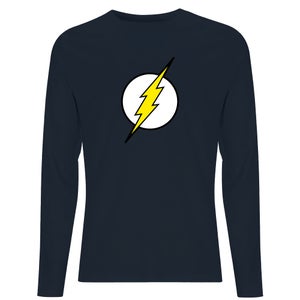 Justice League Flash Logo Men's Long Sleeve T-Shirt - Navy