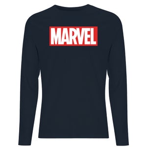 Marvel Logo Men's Long Sleeve T-Shirt - Navy