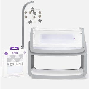 SnüzPod4 Crib, Mobile and Fitted Sheets Bundle - Dove Grey