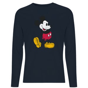 Disney Mickey Mouse Classic Kick Men's Long Sleeve T-Shirt - Navy