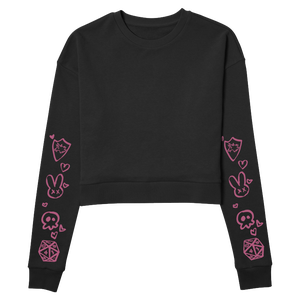 Tiny Tina Doodle Women's Cropped Sweatshirt - Black