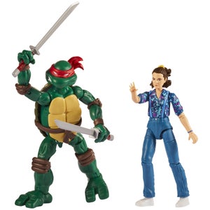 Playmates Teenage Mutant Ninja Turtles x Stranger Things Leonardo v Eleven Action Figure 2 Pack