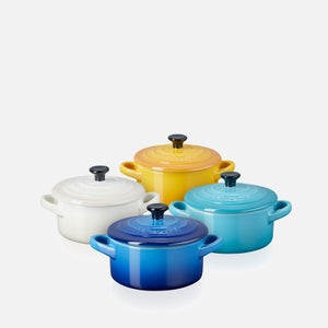 Le Creuset Riviera Collection Mini Cocottes - Set of 4 - Azure Blue, Teal, Meringue, Nectar