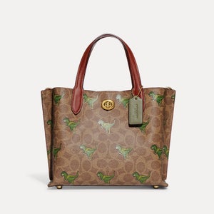 Coach Signature Coated Canvas With Rexy Print Willow 24 Tote Bag